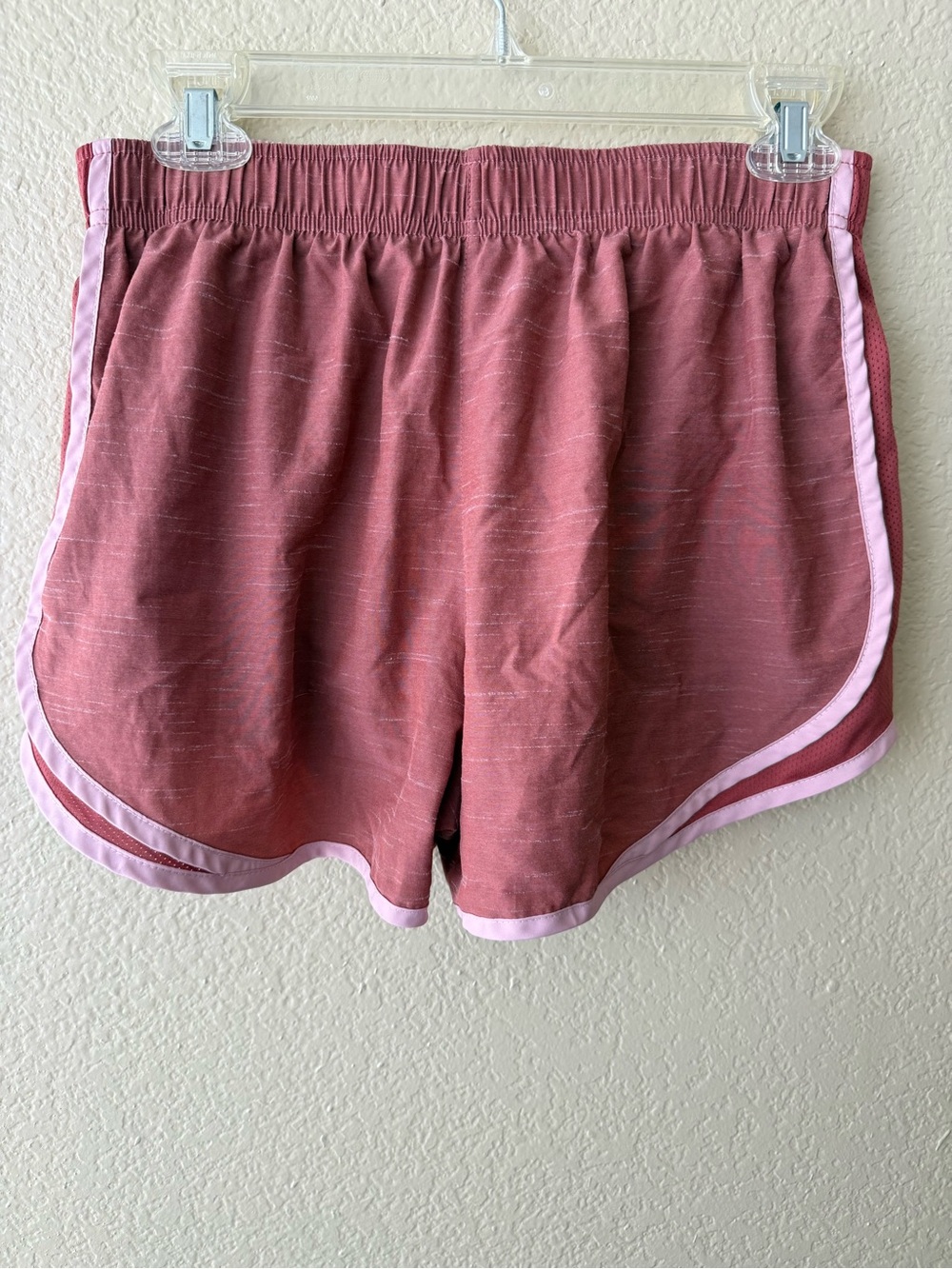 Nike Women’s Mauve Athletic Shorts with Light Pink Trim - Picture 3 of 4